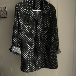 Polkadot long sleeve button up.